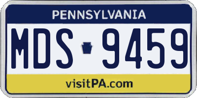 PA license plate MDS9459