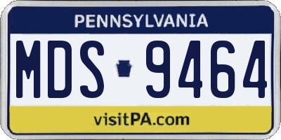 PA license plate MDS9464