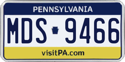 PA license plate MDS9466
