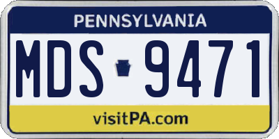 PA license plate MDS9471