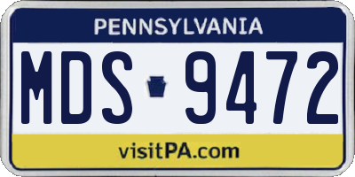 PA license plate MDS9472