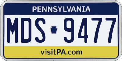 PA license plate MDS9477