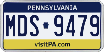 PA license plate MDS9479
