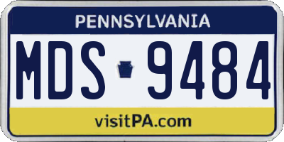 PA license plate MDS9484