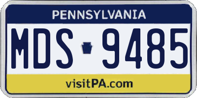 PA license plate MDS9485