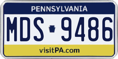 PA license plate MDS9486