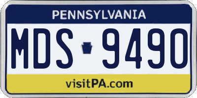 PA license plate MDS9490