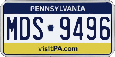 PA license plate MDS9496