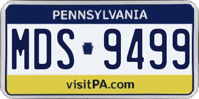 PA license plate MDS9499