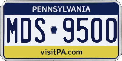 PA license plate MDS9500