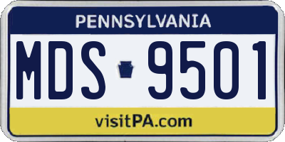 PA license plate MDS9501