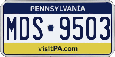 PA license plate MDS9503