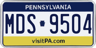 PA license plate MDS9504