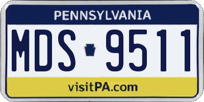 PA license plate MDS9511