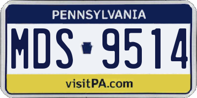 PA license plate MDS9514