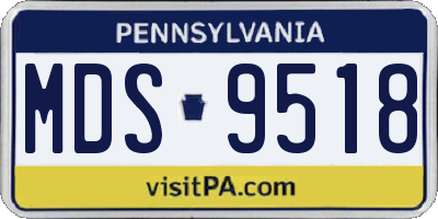 PA license plate MDS9518