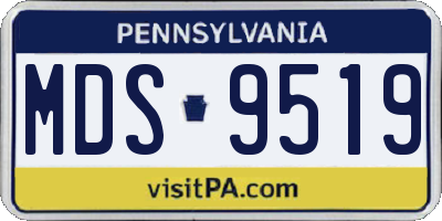 PA license plate MDS9519