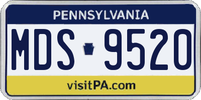 PA license plate MDS9520