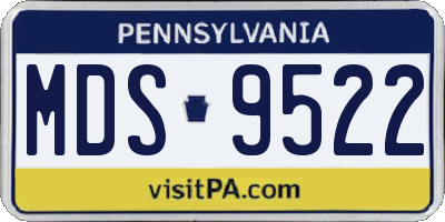 PA license plate MDS9522