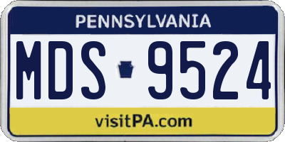 PA license plate MDS9524