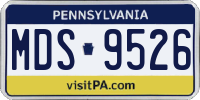 PA license plate MDS9526