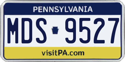 PA license plate MDS9527