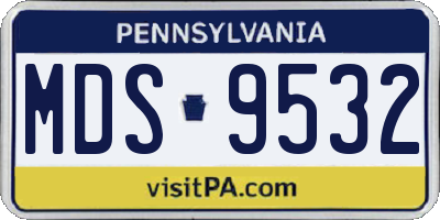 PA license plate MDS9532
