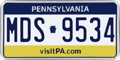 PA license plate MDS9534