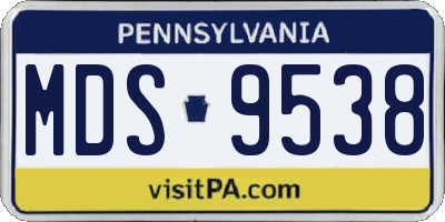 PA license plate MDS9538