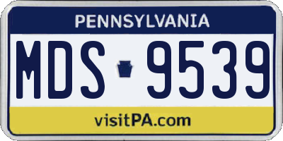 PA license plate MDS9539