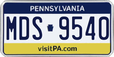 PA license plate MDS9540
