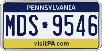 PA license plate MDS9546