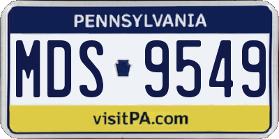 PA license plate MDS9549