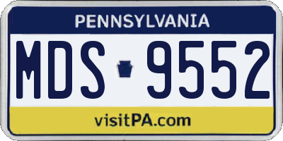 PA license plate MDS9552