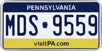 PA license plate MDS9559