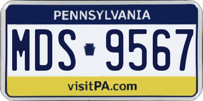 PA license plate MDS9567