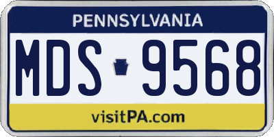 PA license plate MDS9568