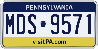 PA license plate MDS9571