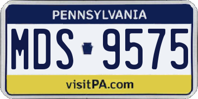 PA license plate MDS9575