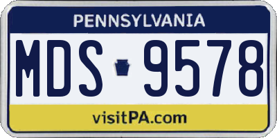 PA license plate MDS9578