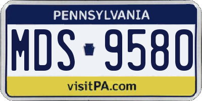 PA license plate MDS9580