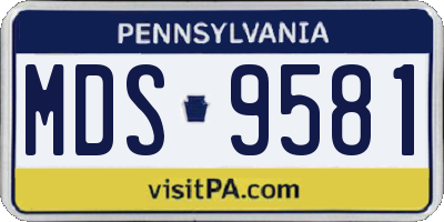PA license plate MDS9581