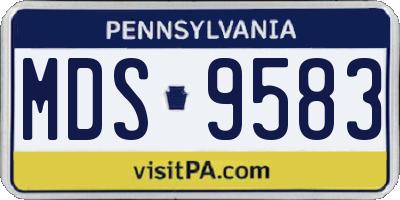 PA license plate MDS9583