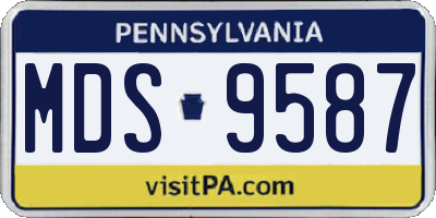 PA license plate MDS9587