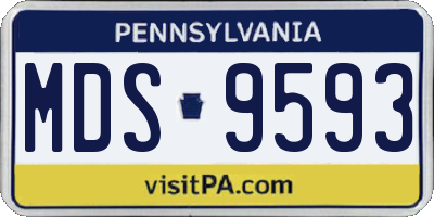 PA license plate MDS9593