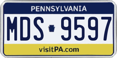 PA license plate MDS9597