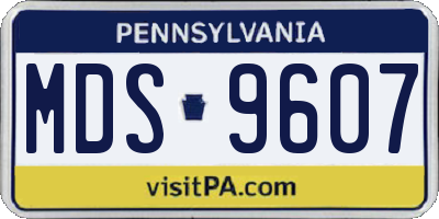 PA license plate MDS9607