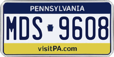 PA license plate MDS9608