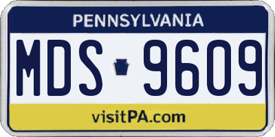 PA license plate MDS9609