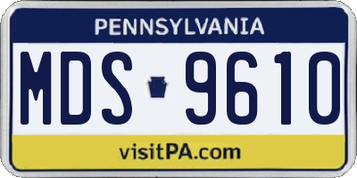 PA license plate MDS9610